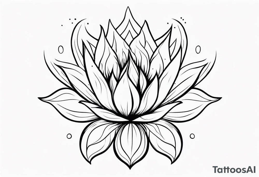 A resilient flower surrounded by fire tattoo idea
