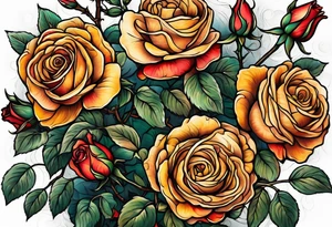 bouque of roses tattoo idea