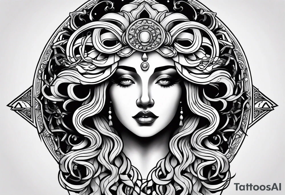 Gruselige und Düstere Medusa tattoo idea