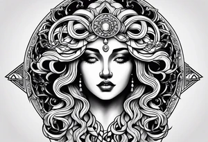 Gruselige und Düstere Medusa tattoo idea