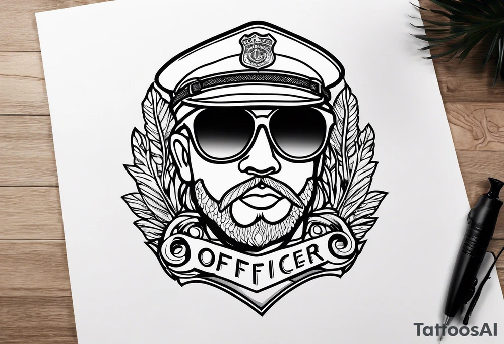 sunglasses officer tattoo idea