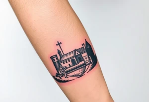 medieval woodcut scene tattoo idea
