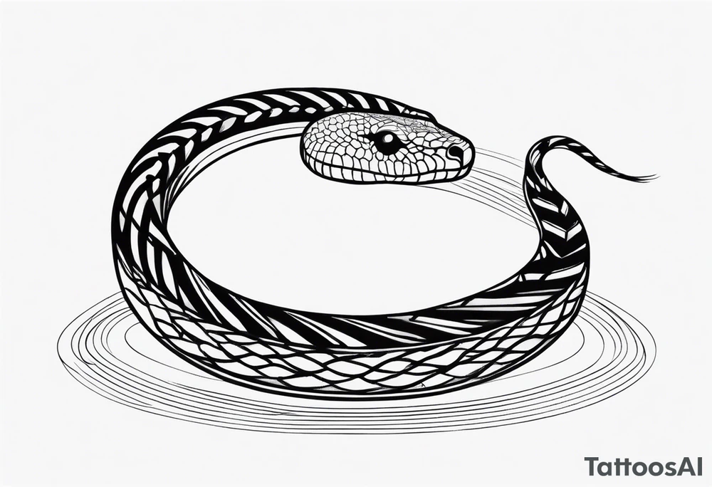 A long snake winding from top to bottom tattoo idea