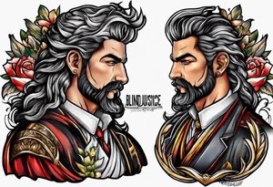 blind justice with a blade head shot only tattoo idea