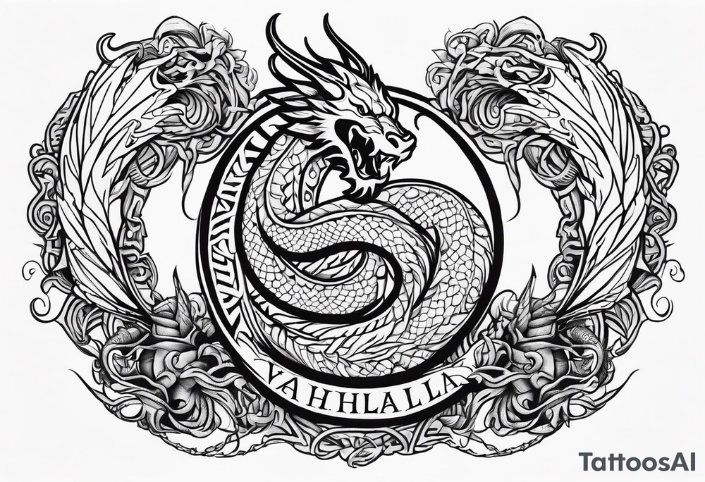 Valhalla serpent dragon tattoo idea