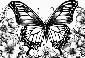 Butterflies and flowers tattoo idea