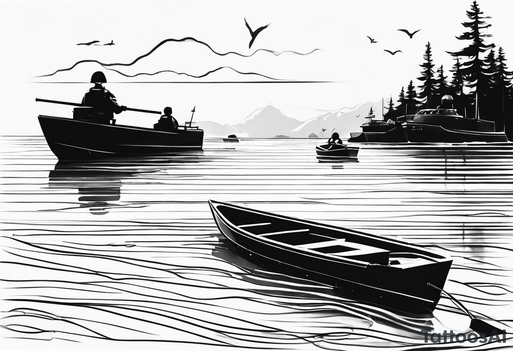 boats, water, father in the army tattoo idea