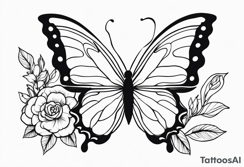 Blume Schmetterling tattoo idea