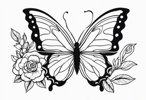 Blume Schmetterling tattoo idea