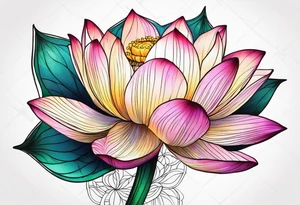 Lotus flower with stem tattoo idea