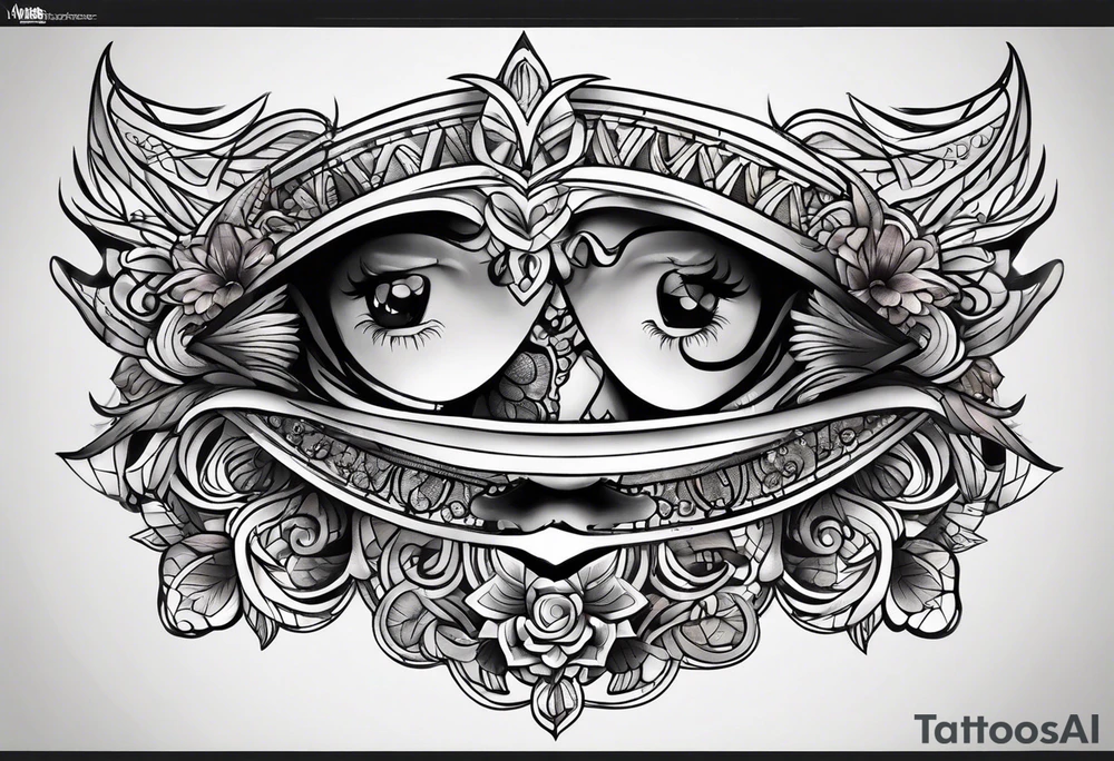 half moon smiling tattoo idea