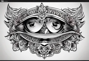 half moon smiling tattoo idea