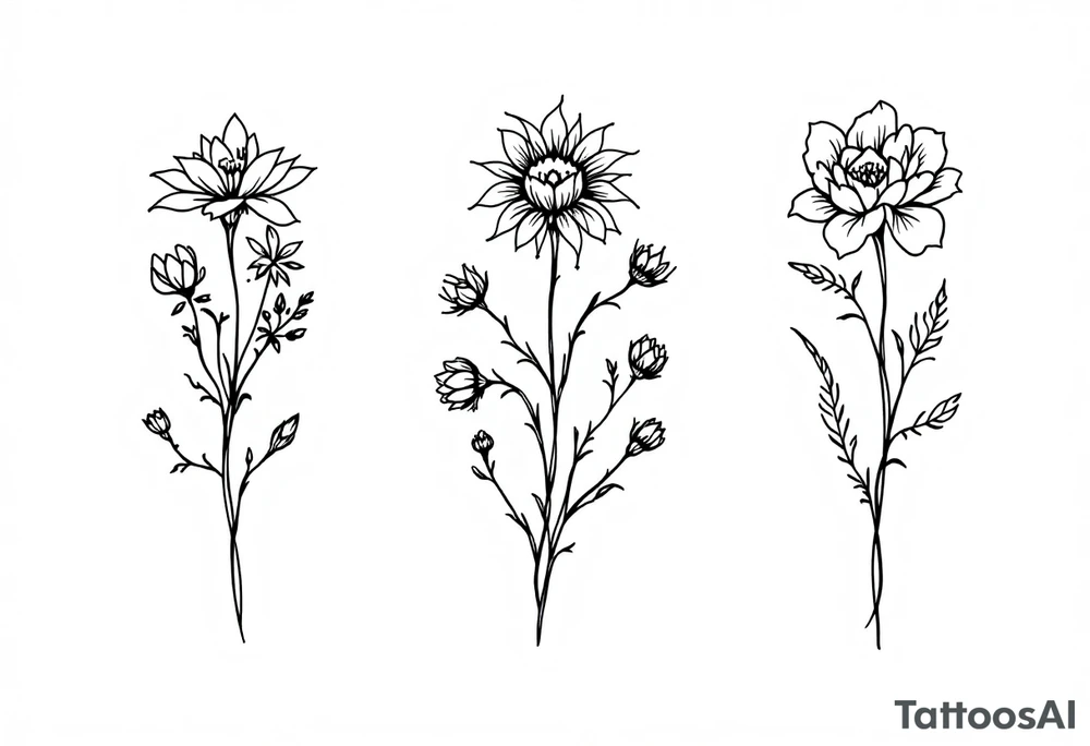 ornaments of flowers tattoo idea