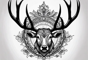 buck's antlers making a cool design tattoo idea