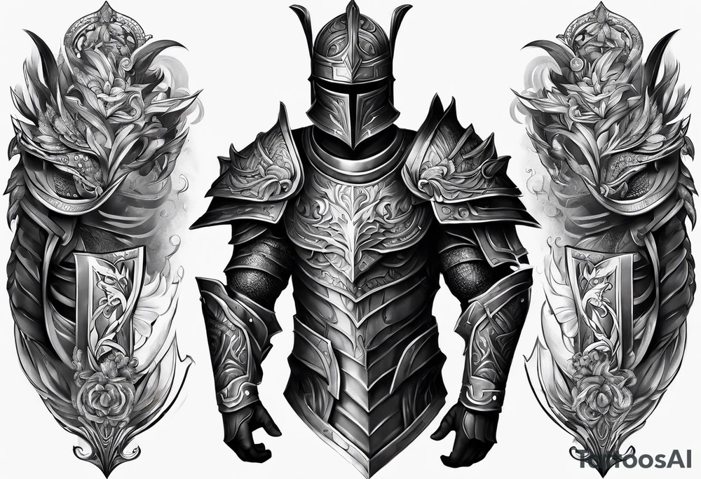 Armor for upper arm tattoo idea
