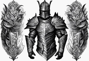 Armor for upper arm tattoo idea