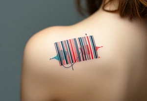 A barcode where the lines glitch and distort at the edges, symbolizing a love that breaks traditional codes. tattoo idea