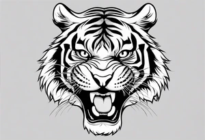 tiger smiling leaping tattoo idea