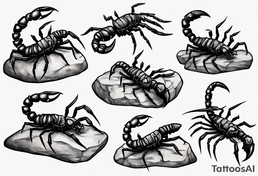 tiny scorpion on a rock tattoo idea
