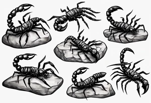 tiny scorpion on a rock tattoo idea