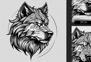 A fierce and imposing dire wolf, inspired by ancient myths or popular culture like "Game of Thrones." This design is for those who want a bold and powerful tattoo. tattoo idea