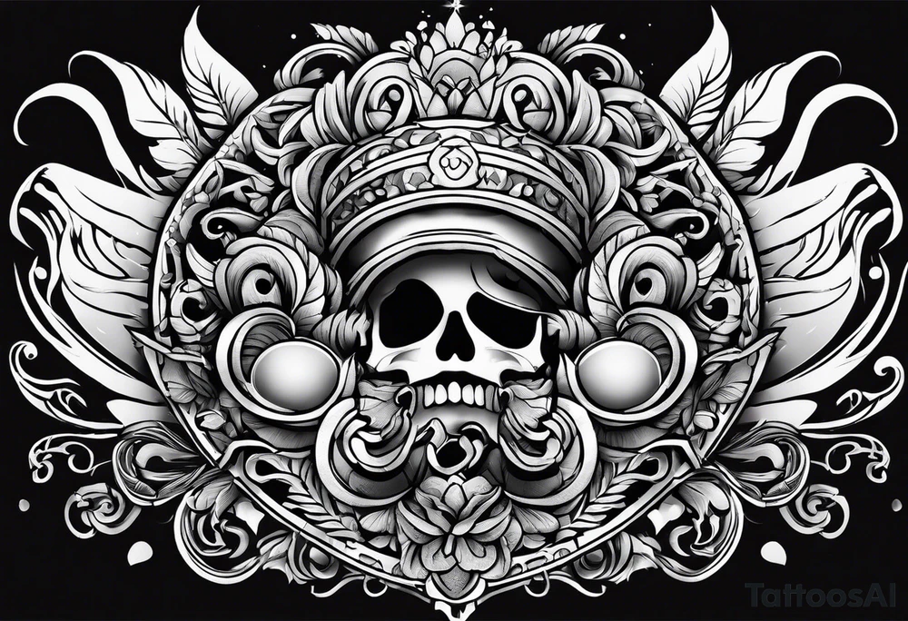 rock a billy Arm sleeve mit verschiedenen Motiven tattoo idea