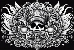 rock a billy Arm sleeve mit verschiedenen Motiven tattoo idea