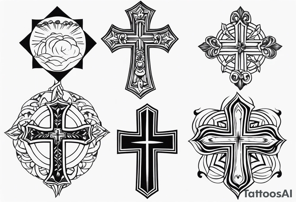 Simple cross tattoos with a date tattoo idea