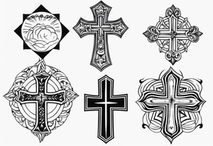 Simple cross tattoos with a date tattoo idea