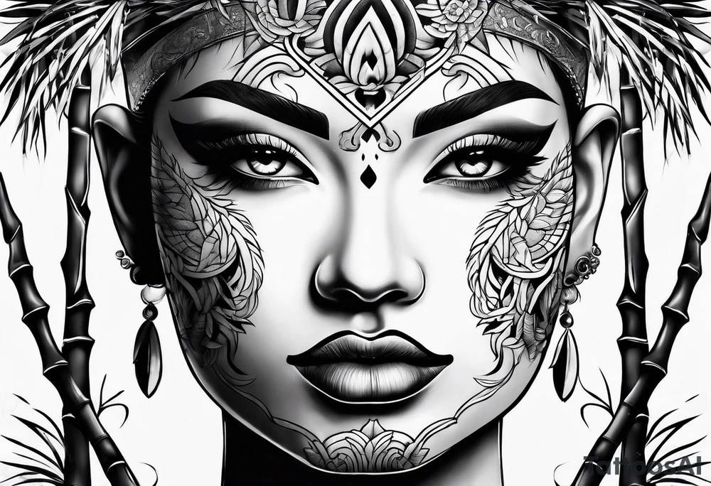 large bamboo tattoo idea