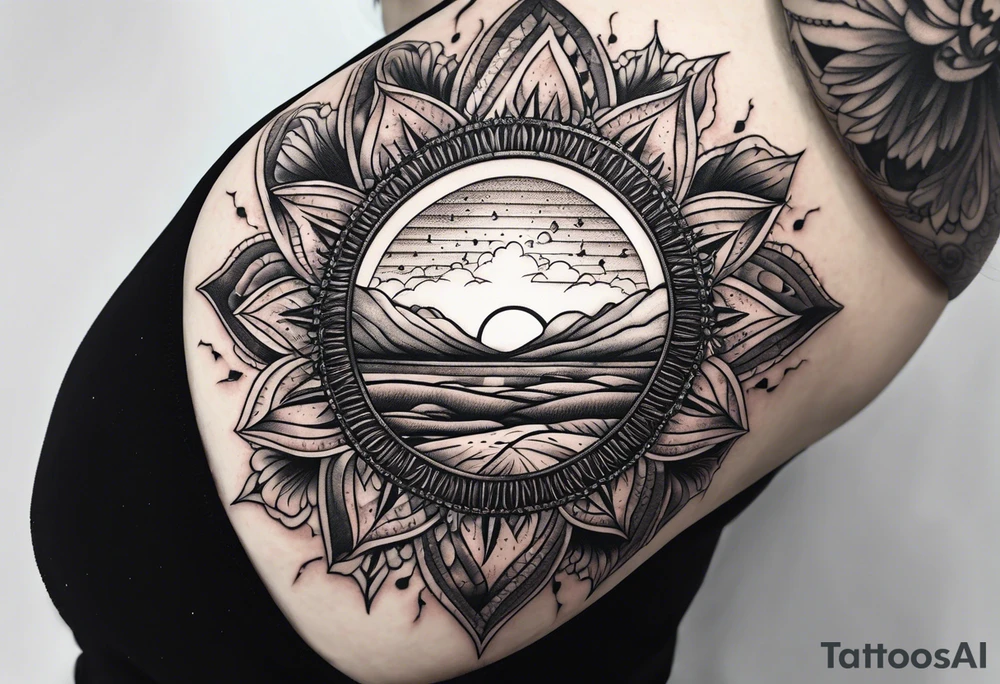 Sun set tattoo idea