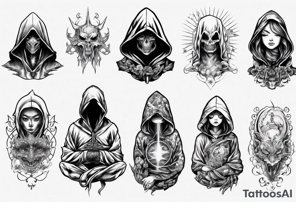 Hooded figure tattoo idea