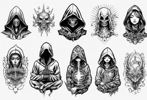 Hooded figure tattoo idea