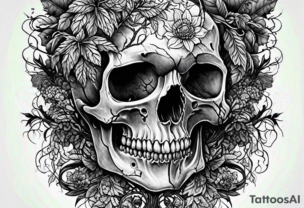 Tree skull tattoo idea