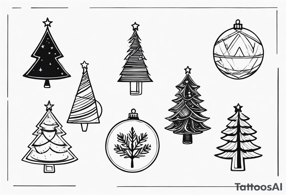 Christmas tree ornament tattoo idea