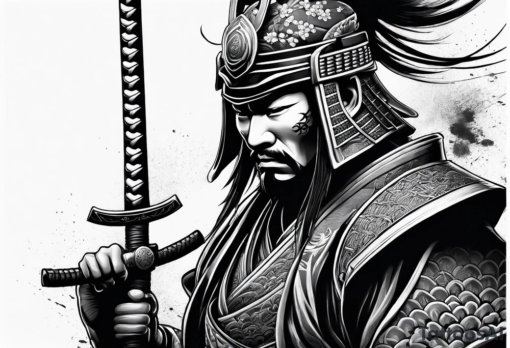 Samurai with mask tattoo idea