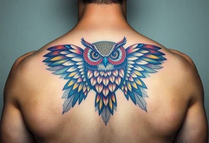 Honey comb owl tattoo idea