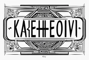 Design a tattoo featuring the name 'Kaherovi' rendered in a Sanskrit-inspired English font. tattoo idea