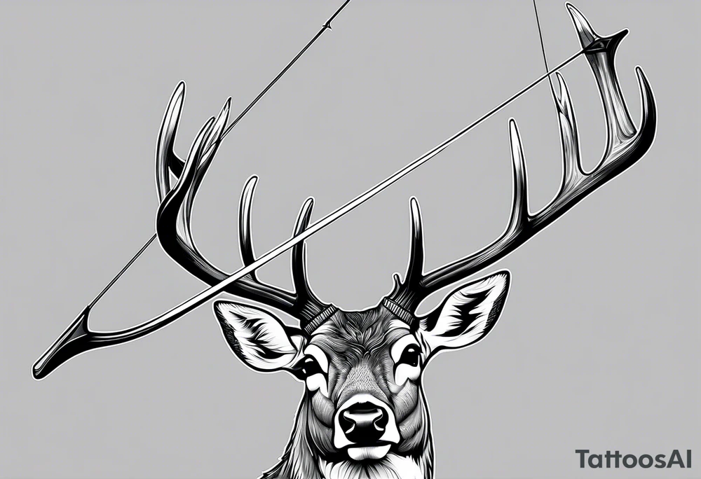 Recurve bow and arrow, deer tattoo idea