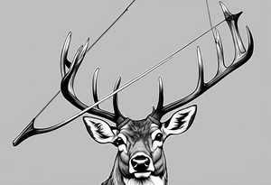Recurve bow and arrow, deer tattoo idea
