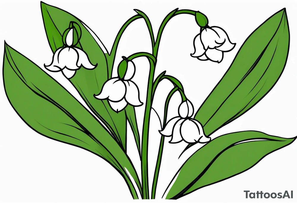 Neo traditional lily of the valley tattoo idea