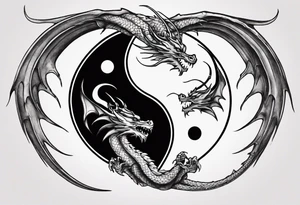 Two Dragons Creating Yin Yang tattoo idea