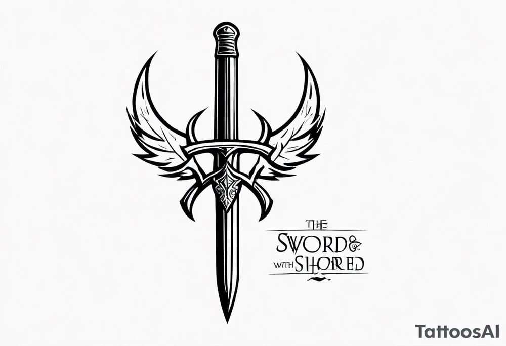 The sword “Needle” from Game of Thrones with the phrase “Stick ‘em with the pointy end” above tattoo idea
