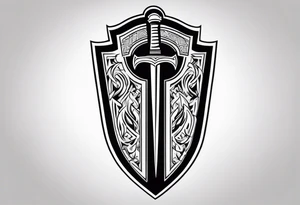 Valhalla sword shield lightning tattoo idea