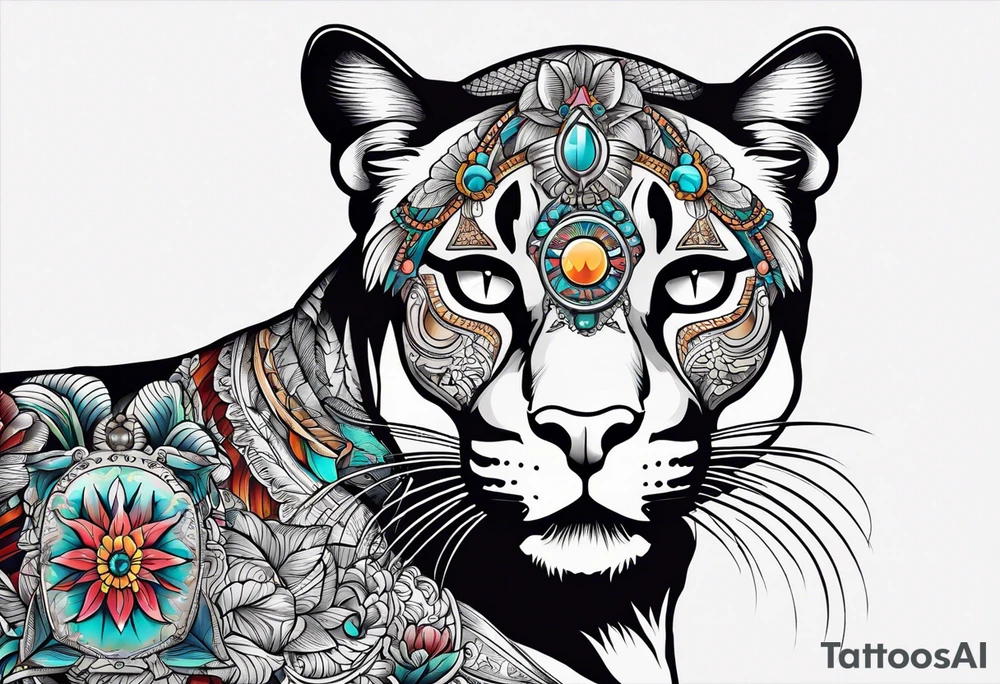 Puma with third eye tattoo idea