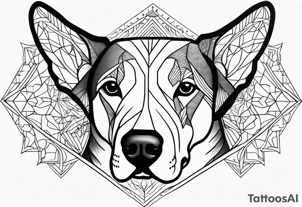 beloved dog ears tattoo, out line and heartfelt tattoo idea