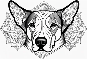 beloved dog ears tattoo, out line and heartfelt tattoo idea