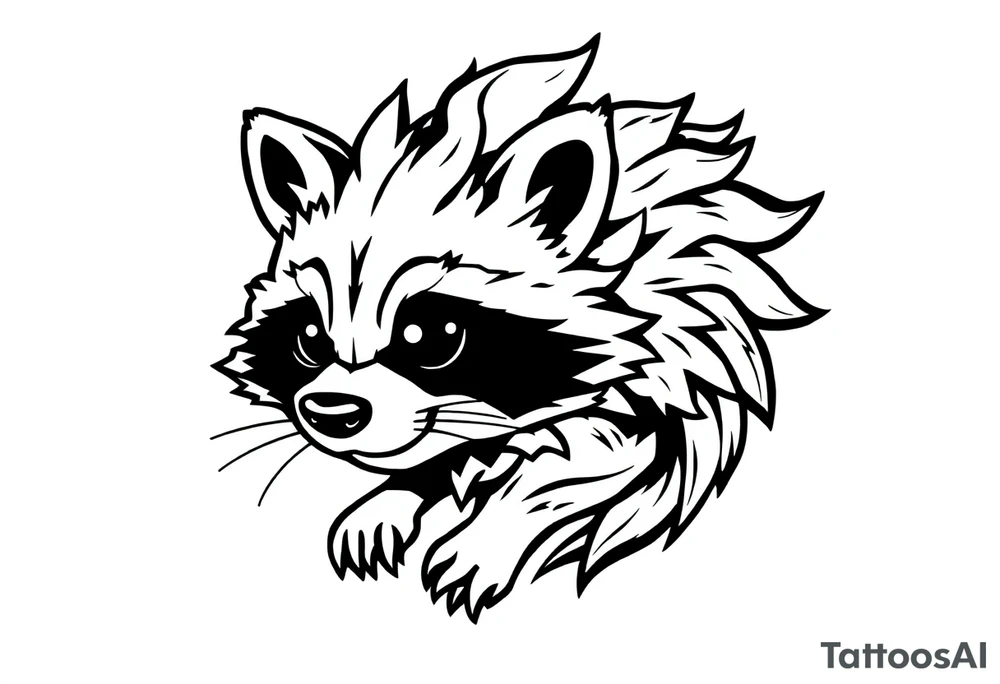 Fire Raccoon tattoo idea