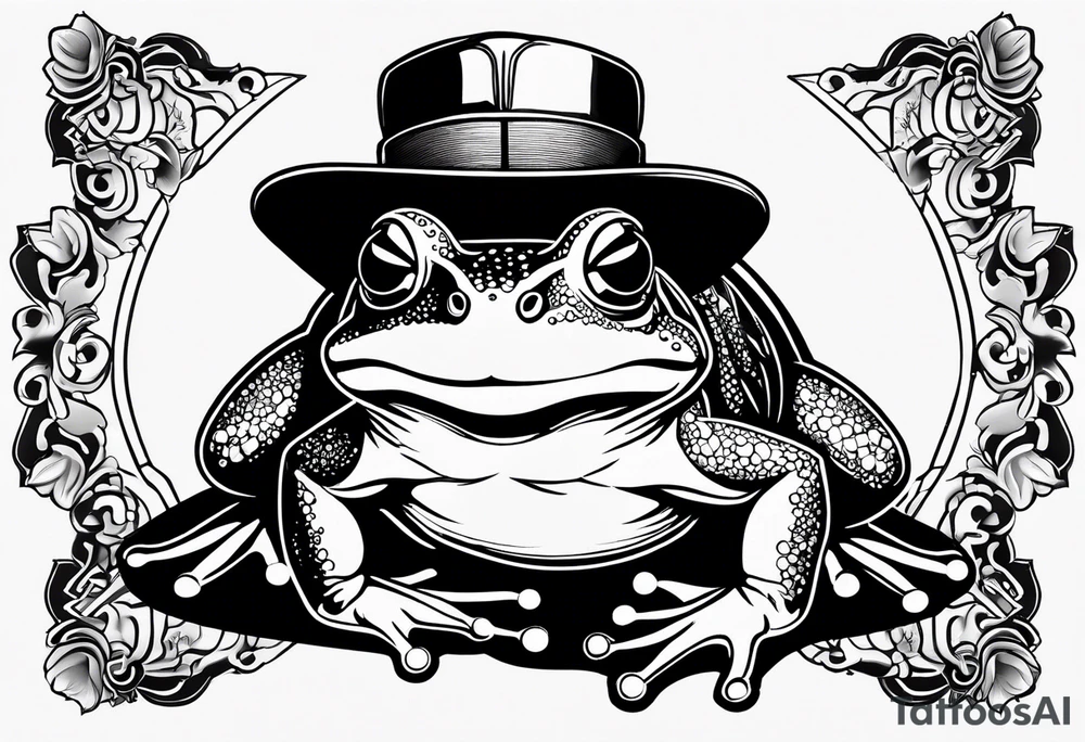 japanese 
frog with vietnam hat tattoo idea