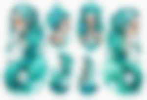 a tall woman made of water with turquoise hair sitting upon a wave tattoo idea